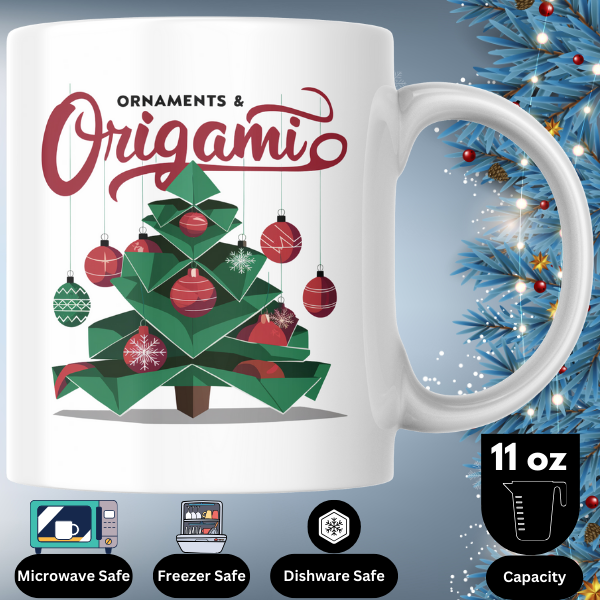 Shop the Family Christmas Mug with Dual-Sided Festive Ornaments & Origami Design