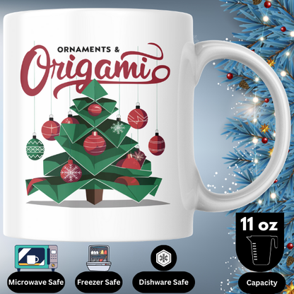 Shop the Family Christmas Mug with Dual-Sided Festive Ornaments & Origami Design