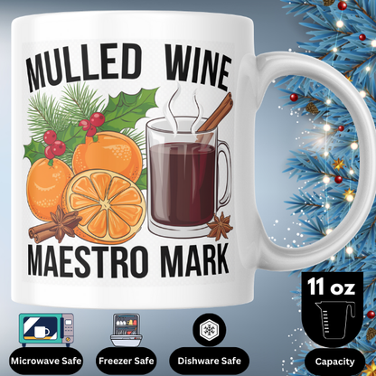 Shop the Personalized Mulled Wine Maestro Mark Christmas Mug – Double-Sided Print