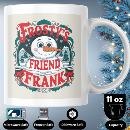 Shop the Frosty's Friend Frank V2 Personalized Christmas Mug – Double-Sided Print