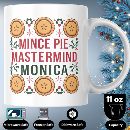 Shop the Personalized "Mince Pie Mastermind" Christmas Mug by Monica - Double-Sided Print