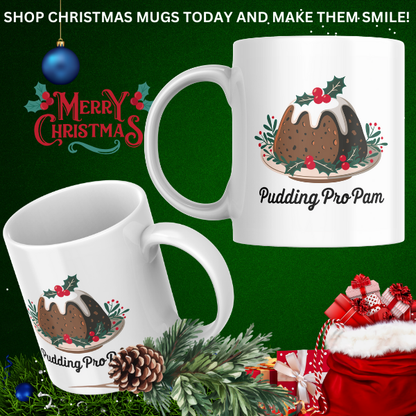 Shop the Pudding Pro Pam Personalized Christmas Mug - Double-Sided Print for Festive Cheer