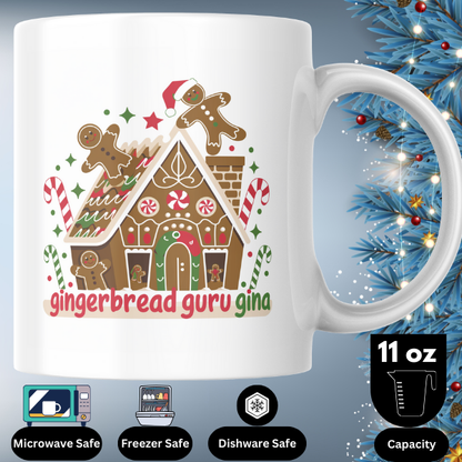 Shop Personalized Gingerbread Guru Gina Christmas Mug - Double-Sided Print