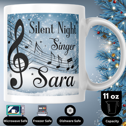 Shop the Personalized Silent Night Singer Sara Christmas Mug – Double-Sided Print