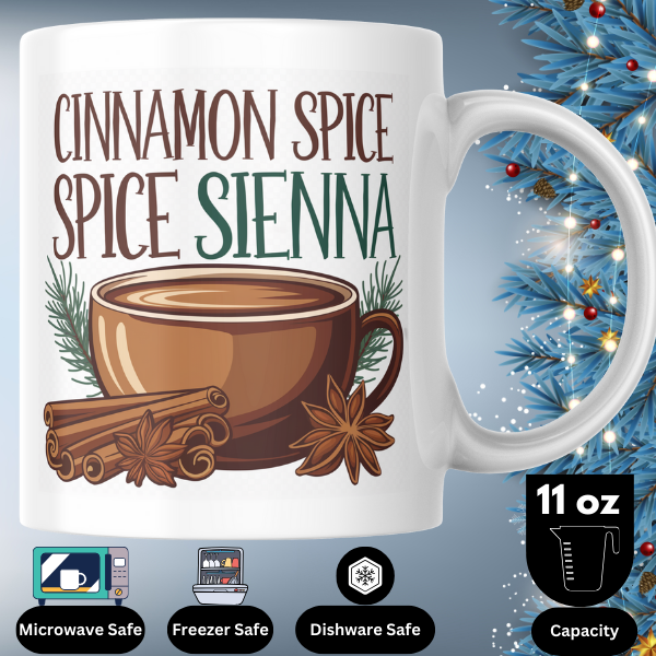 Shop Personalized Cinnamon Spice Sienna Christmas Mug - Double-Sided Print