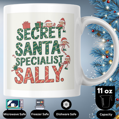 Shop Personalized Christmas Mug by Secret Santa Specialist Sally - Double-Sided Print