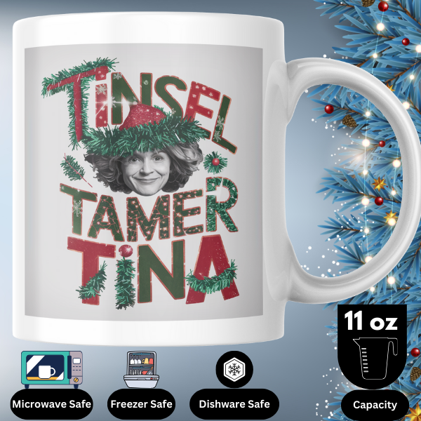 Shop the Personalized "Tinsel Tamer Tina" Christmas Mug - Double-Sided Print