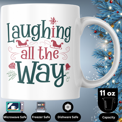 Shop the "Laughing All the Way" Family Christmas Mug - Double-Sided Print for Festive Cheer