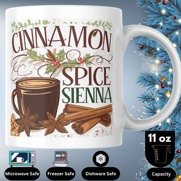 Shop Personalized Cinnamon Spice Sienna Christmas Mug - Double-Sided Print