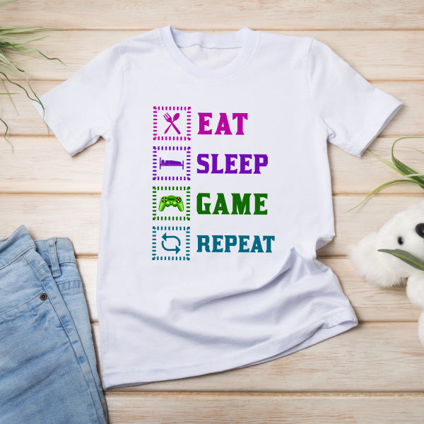 Eat Sleep Game Repeat T-Shirt | Premium Unisex Gaming Tee