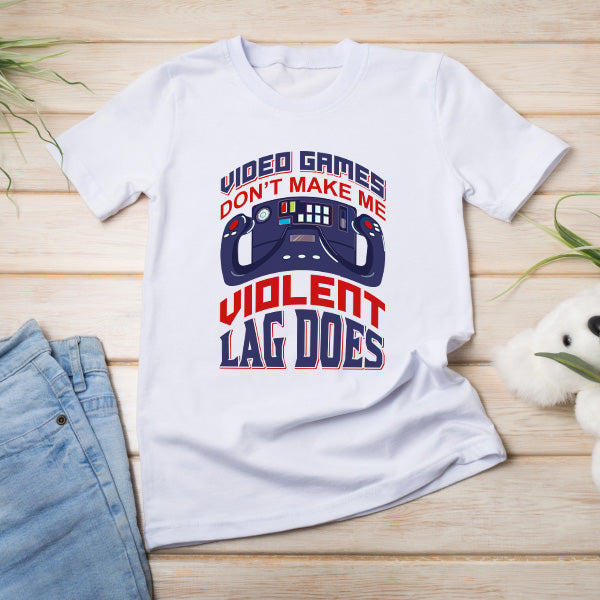 Unisex T-Shirt: 'Lag Causes Violence' | Premium Gaming Apparel