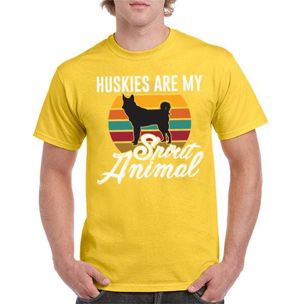 Huskies Are My Spirit Animal T-Shirt | Dog Lover's Favorite