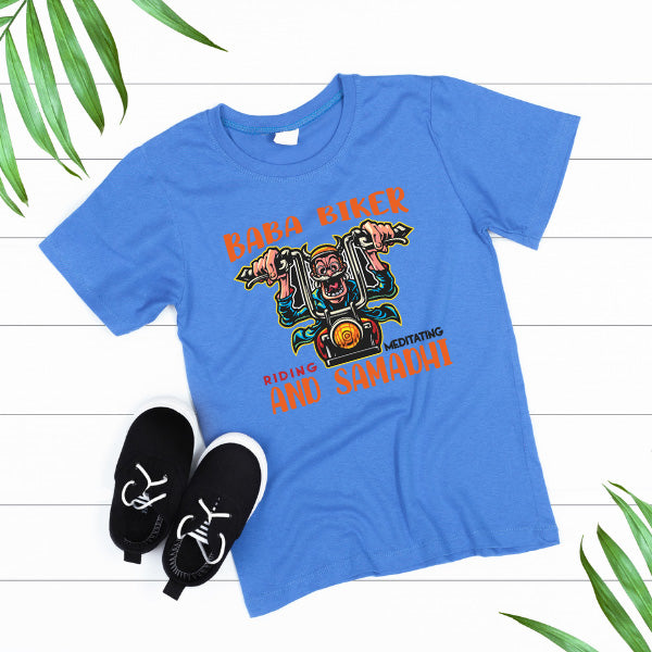 Baba Biker Meditating T-Shirt | Unisex Motorcycle Apparel