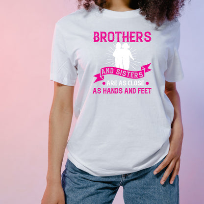 Unisex Sibling T-Shirt - 'Close as Hands & Feet' Design