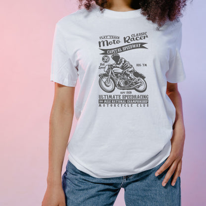 Flat Track Moto Classic Racer T-Shirt | Unisex & Stylish