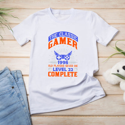 Classic Gamer 1998 Unisex T-Shirt - Level 22 Complete