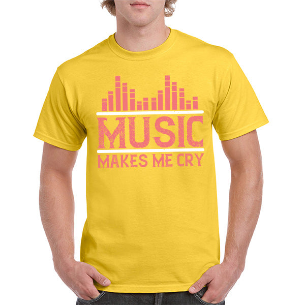 "Music Makes Me Cry" Unisex T-Shirt | Ideal for Music Lovers