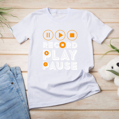 Record Play Pause Unisex T-Shirt | Ideal for Music Lovers