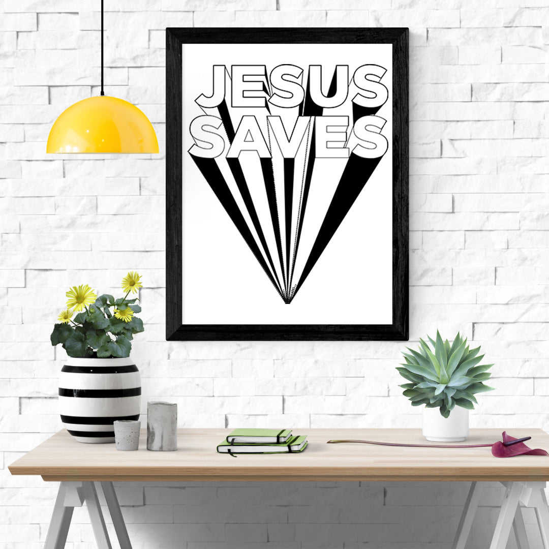 Jesus Saves Framed Art Print | Christian Equestrian Decor