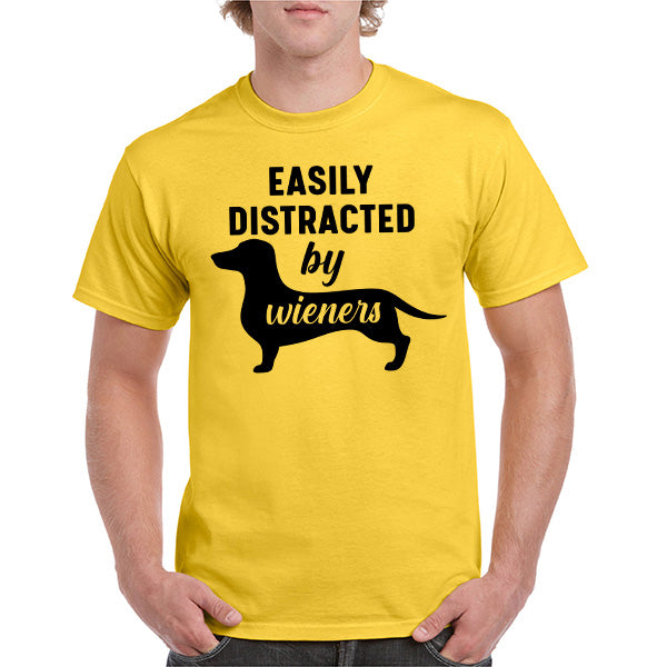 Easily Distracted By Wieners T-Shirt - Perfect for Dog Lovers