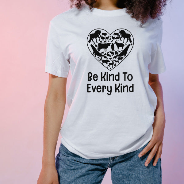 Shop the "Be Kind To Every Kind" Unisex T-Shirt | Embrace Vegan Vibes