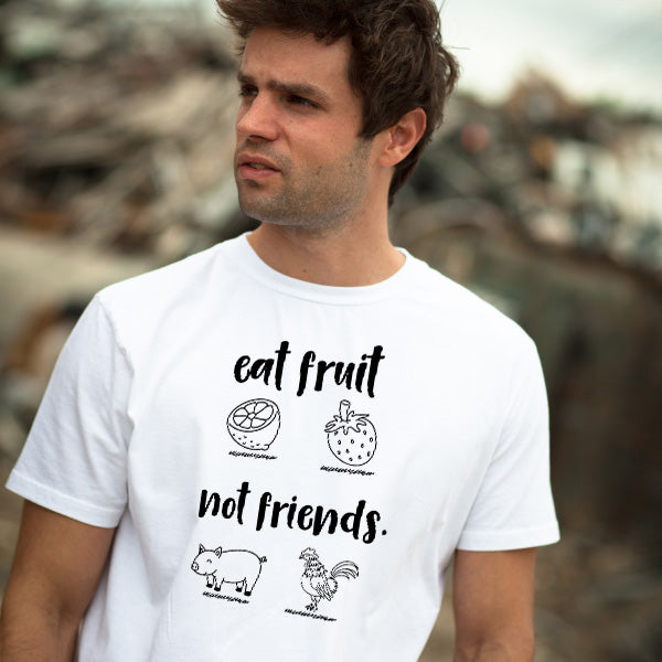 "Eat Fruit Not Friends" Vegan T-Shirt | Unisex Equestrian Apparel