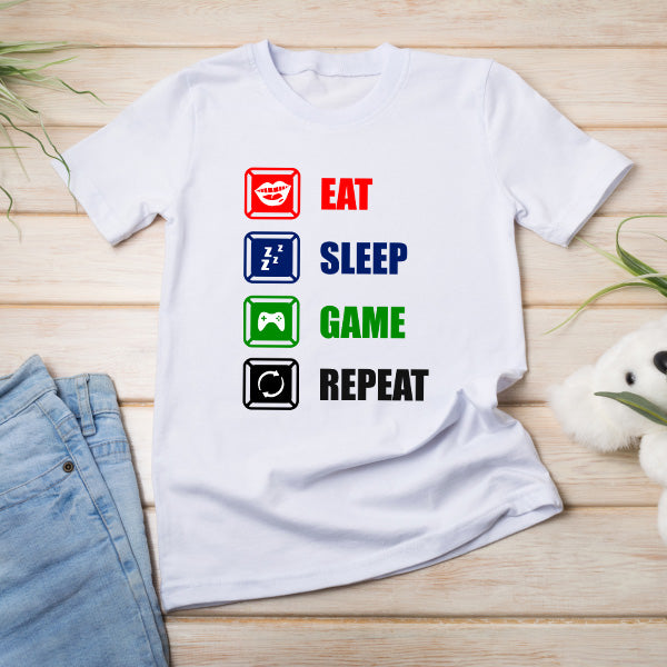 Eat Sleep Game Repeat T-Shirt | Premium Unisex Gaming Tee