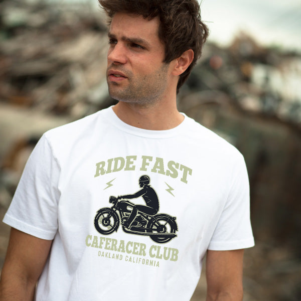 Ride Fast Caferace Club Unisex T-Shirt - Motorbike Enthusiasts