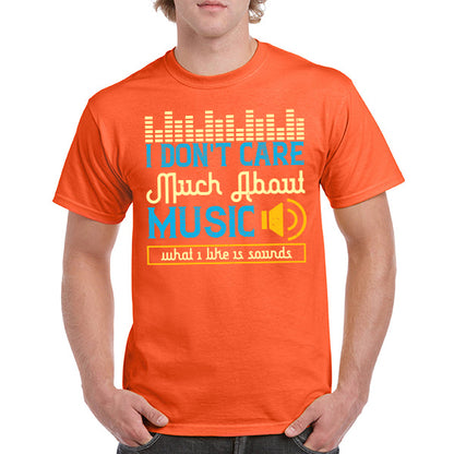 "I Don't Care About Music" Unisex T-Shirt | Music Lover's Tee