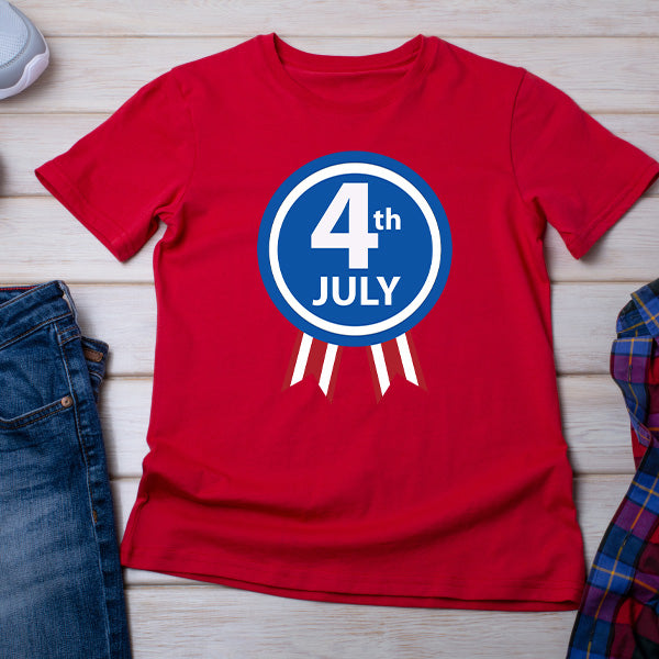 Patriotic Unisex T-Shirt for Fourth of July Equestrian Fun