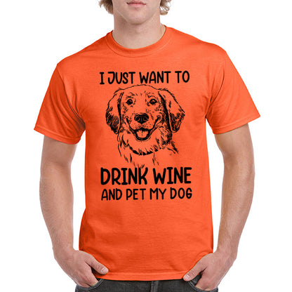 Drink Wine & Pet My Dog T-Shirt | Perfect for Dog Lovers