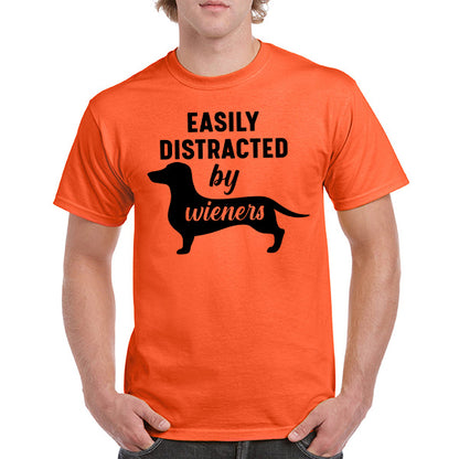 Easily Distracted By Wieners T-Shirt - Perfect for Dog Lovers