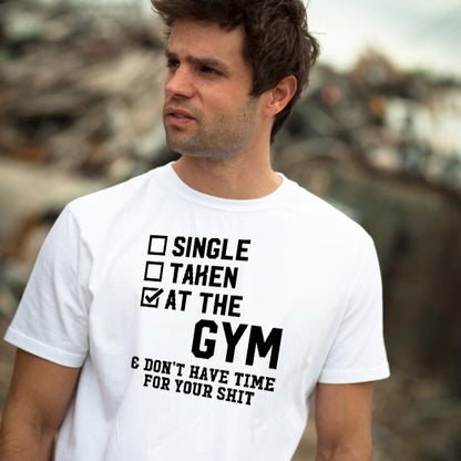 Unisex Gym T-Shirt - Single, Taken, At The Gym | Essential Apparel