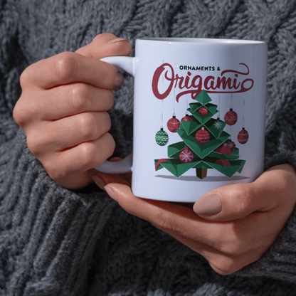 Shop the Family Christmas Mug with Dual-Sided Festive Ornaments & Origami Design