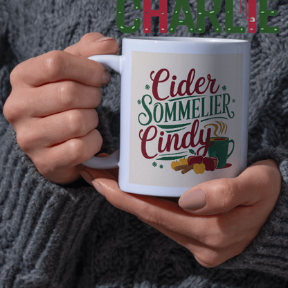 Shop the Personalized Cider Sommelier Cindy Christmas Mug – Double-Sided Print