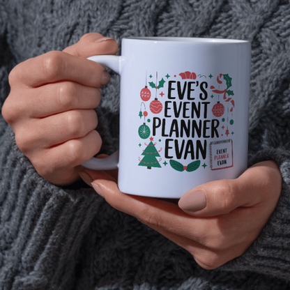 Shop Eve's Event Planner Evan - Customizable Double-Sided Christmas Mug