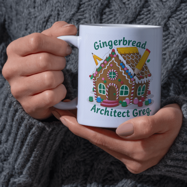 Shop the Personalized Gingerbread Architect Greg Christmas Mug - Double-Sided Print