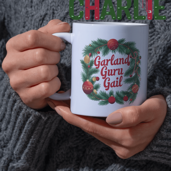 Shop the Garland Guru Gail Personalized Christmas Mug – Double-Sided Print for Festive Cheer