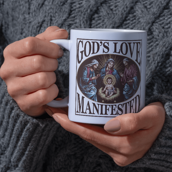 Shop the Divine Love Christmas Mug – Double-Sided Print for a Festive Touch