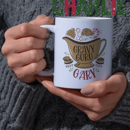 Shop the Gravy Guru Gary Personalized Christmas Mug - Double-Sided Print