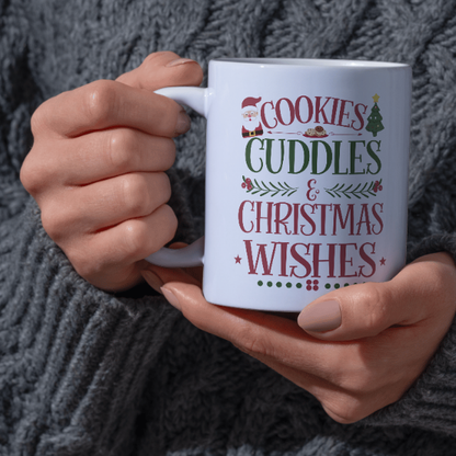 Shop the Family Christmas Mug: Double-Sided Print Featuring Cookies, Cuddles, & Christmas Wishes