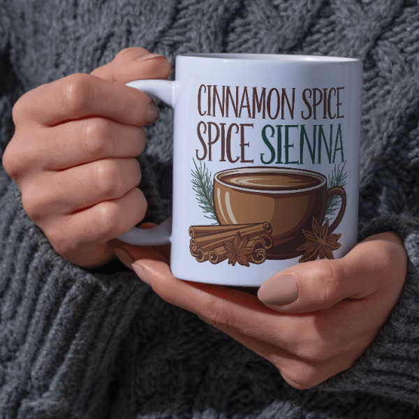 Shop Personalized Cinnamon Spice Sienna Christmas Mug - Double-Sided Print