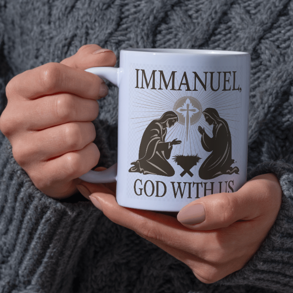 Shop the Immanuel "God with Us" Christmas Mug – Double-Sided Print for Festive Cheer