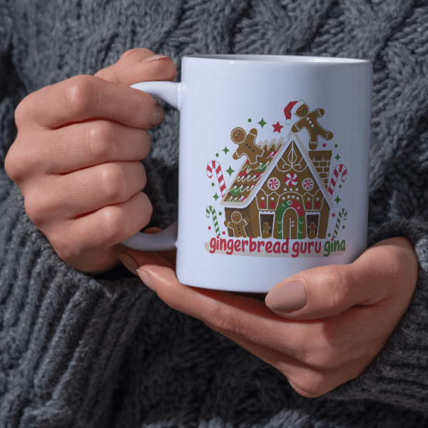 Shop Personalized Gingerbread Guru Gina Christmas Mug - Double-Sided Print