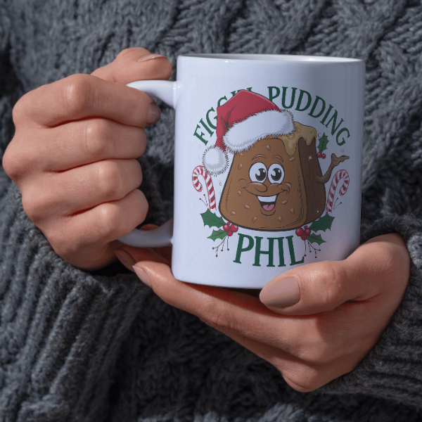 Shop Personalized Figgy Pudding Phil Christmas Mug - Double-Sided Print