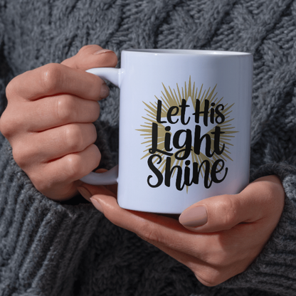 Shop the "Let His Light Shine" Christmas Mug - Double-Sided Print for Festive Cheer