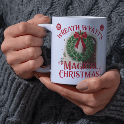 Shop the Wreath Wizard Wyatt V3 Personalized Christmas Mug - Double-Sided Print