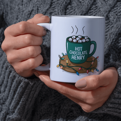 Shop the Personalized Hot Chocolate Henry Christmas Mug – Double-Sided Print for a Festive Touch