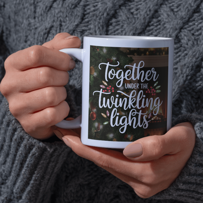 Shop the "Together Under the Twinkling Lights" Christmas Mug - Double-Sided Print for Festive Cheer