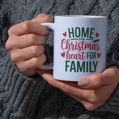 Shop the "Home for Christmas, Heart for Family" Dual-Sided Printed Mug - Perfect for Holiday Gatherings